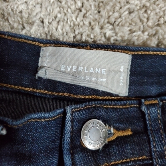 Everlane Dark Wash High Rise Skinny Jeans - Picture 4 of 9